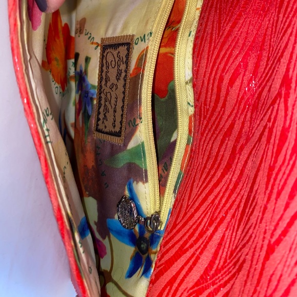 Carlos Falchi Zebra Print Clutch in Coral - Picture 12 of 12